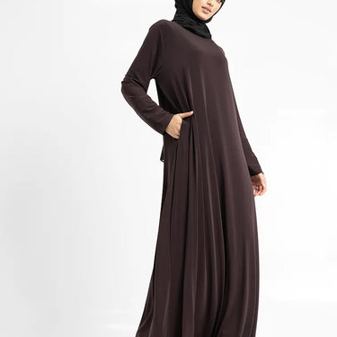 Brown Basic Inigo Jersey Abaya