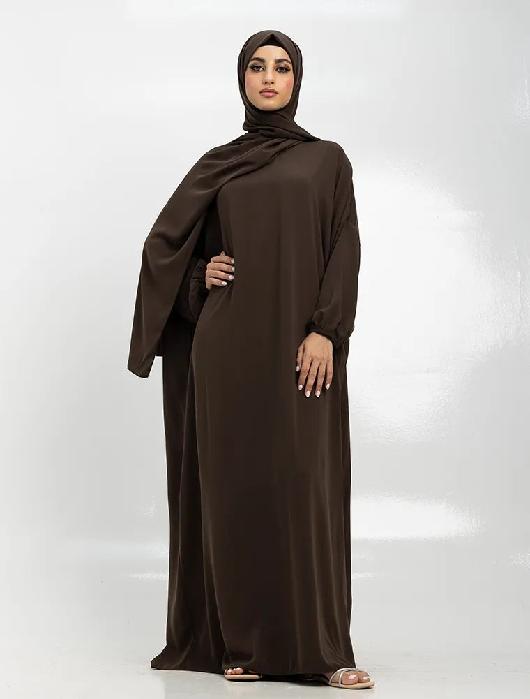 Instant Hijab Abaya - Brown