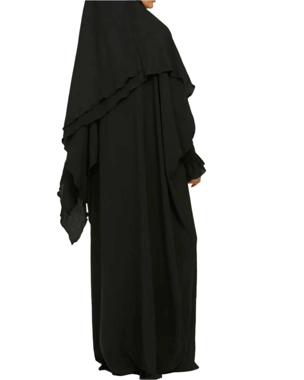 Black Crepe Khimar Abaya
