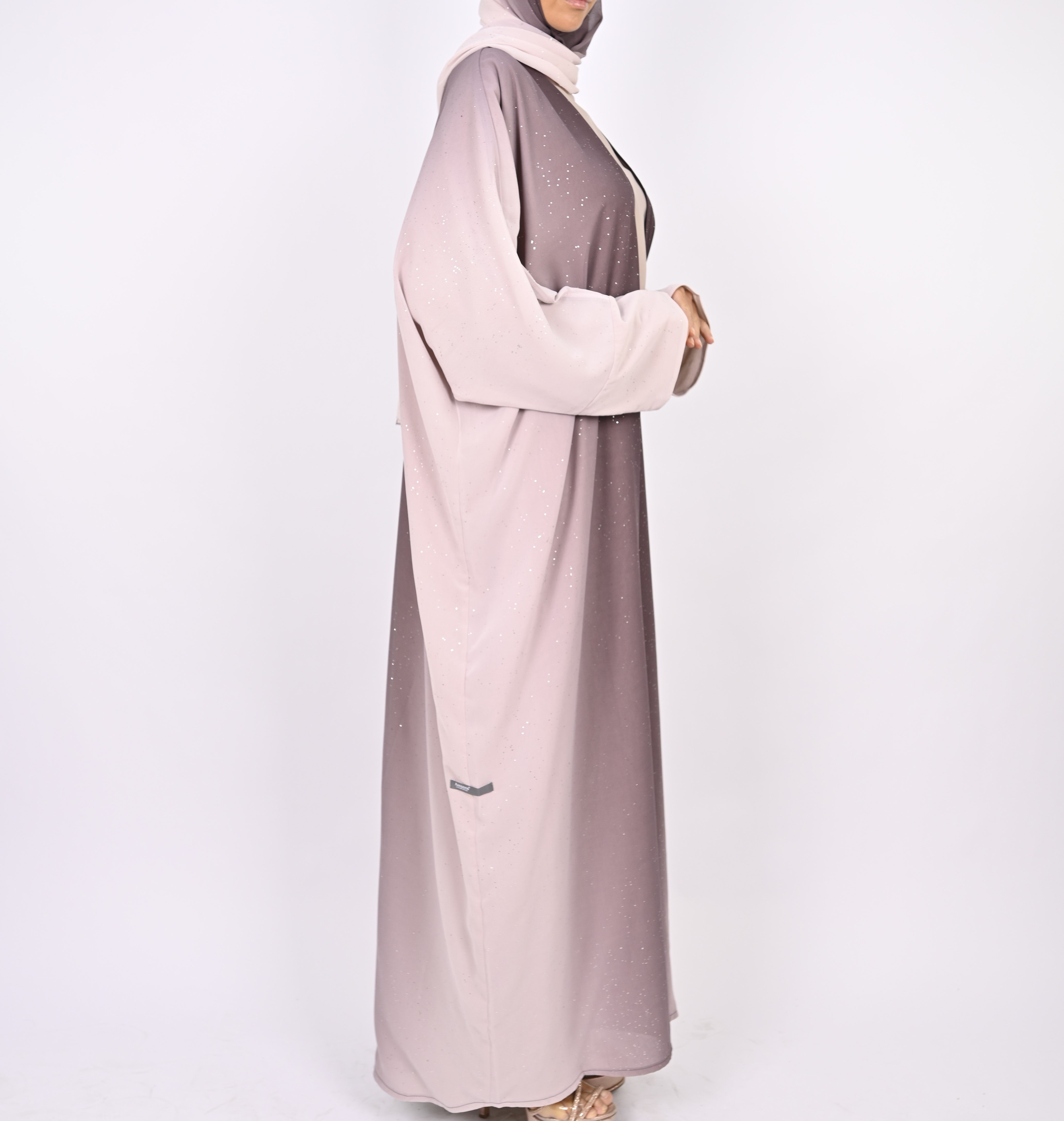 Ombre Mauve Glitter Abaya Set
