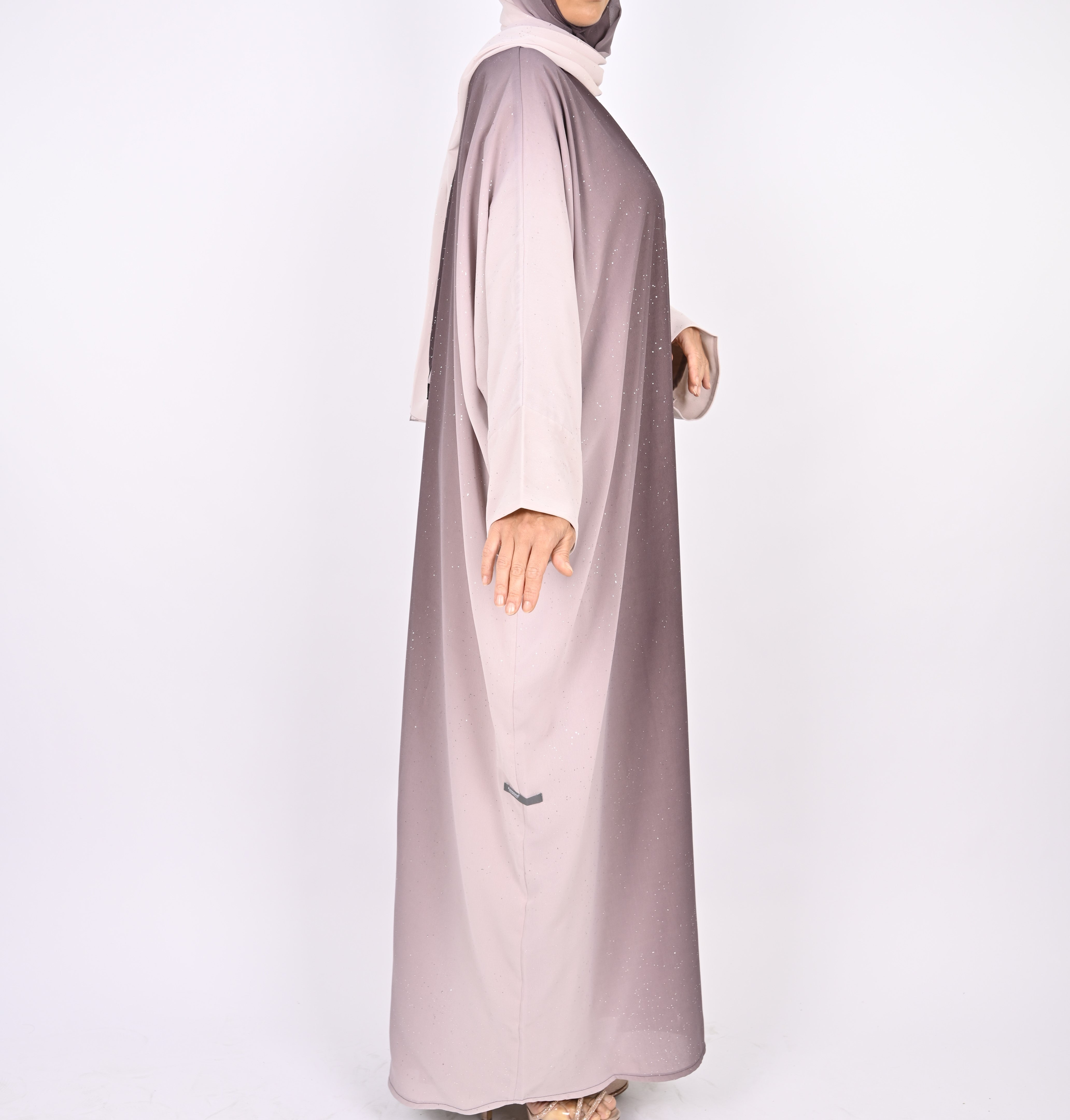 Ombre Mauve Glitter Abaya Set
