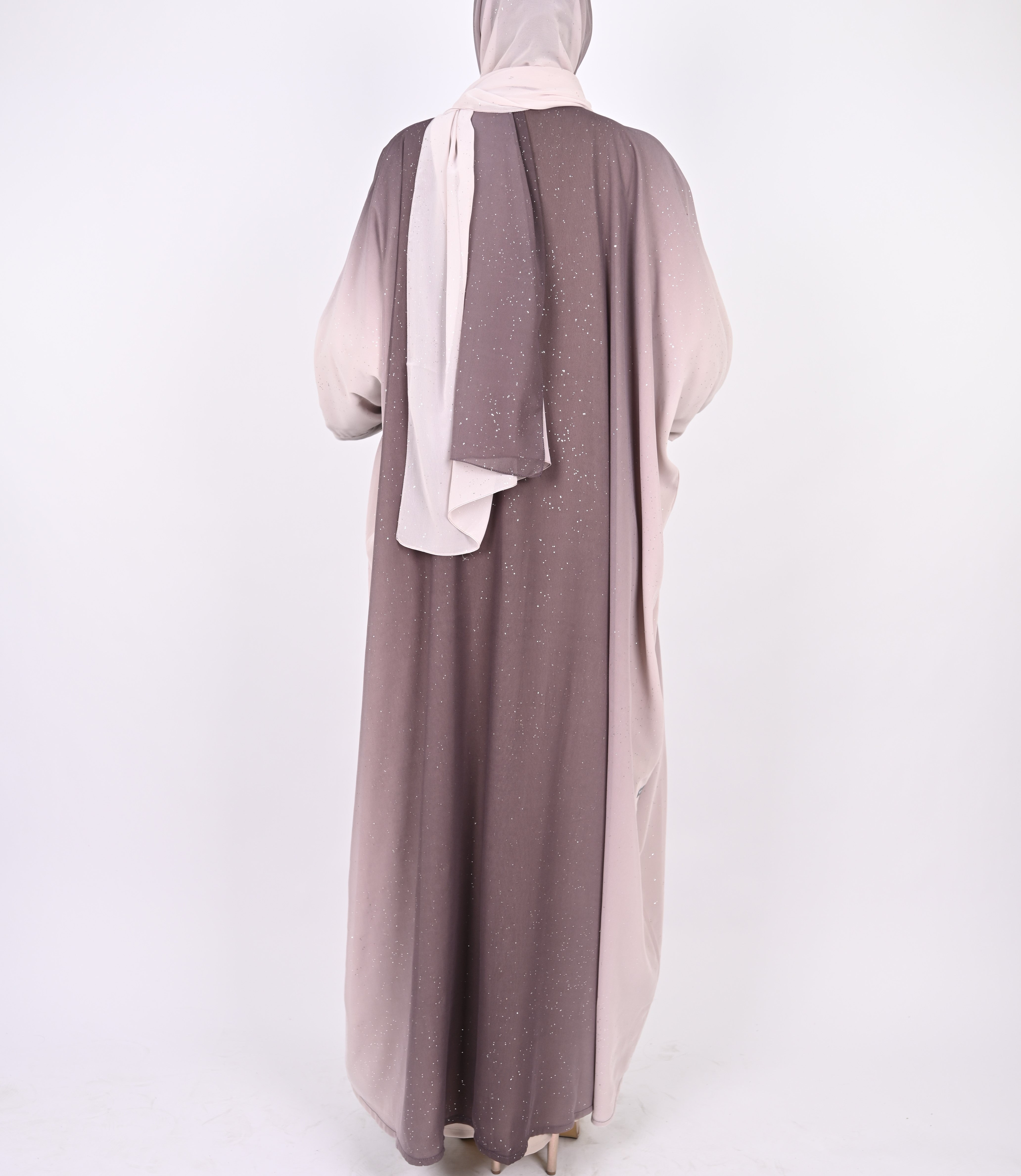 Ombre Mauve Glitter Abaya Set