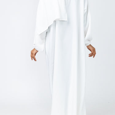 Instant Prayer Abaya with Mid Zip - Off White