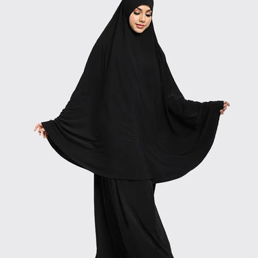 Black Jersey Burkah and Skirt (Free Size)