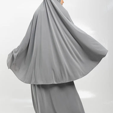 Grey Jersey Burkah and Skirt (Free Size)