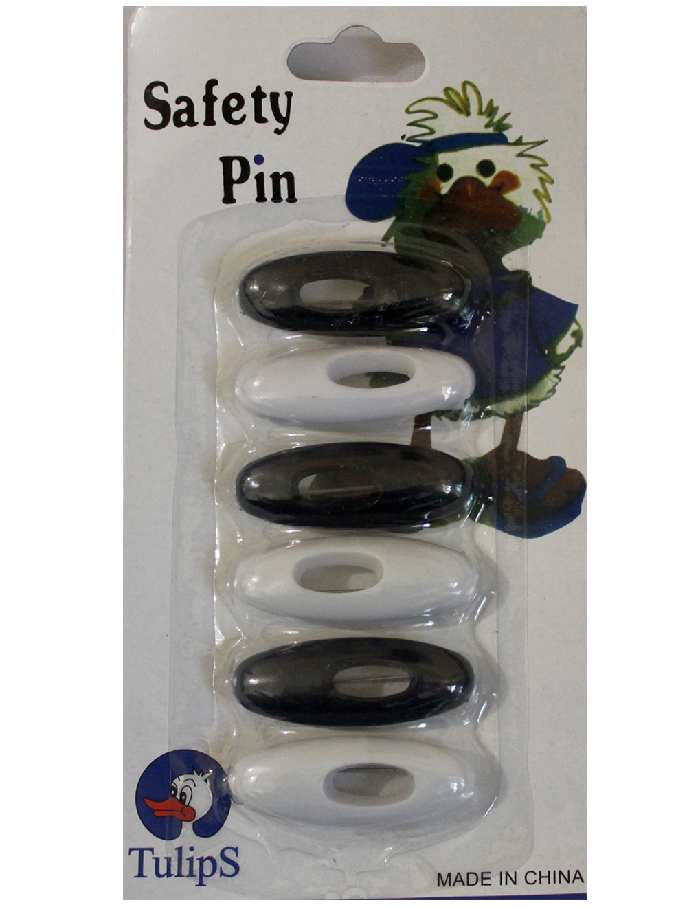 Black/White Safety Pins –
