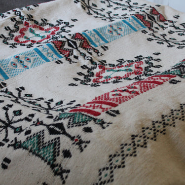 Moroccan Cotton Blanket Embroidery/Print