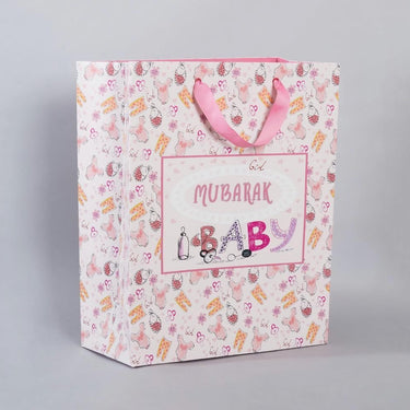 Baby Mubarak Pink Gift Bag