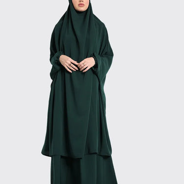 Khimar 2 Piece  - Bottle Green