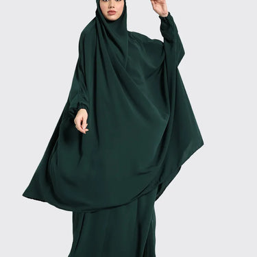 Khimar 2 Piece  - Bottle Green