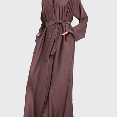 Open Abaya with Button - Mauve