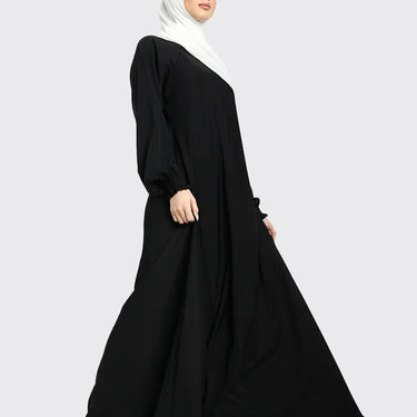 Black Mid Zip Umbrella Abaya