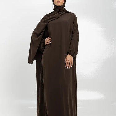 Instant Hijab Abaya - Light Brown