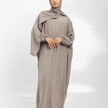 Instant Hijab Abaya - Stone
