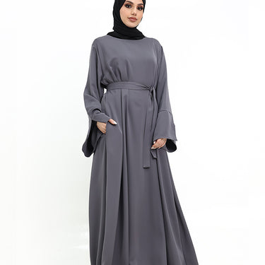 Grey - Split Cuff Abaya