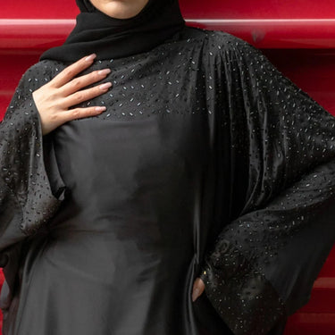 Aiza Embellished Batwing Abaya - Black