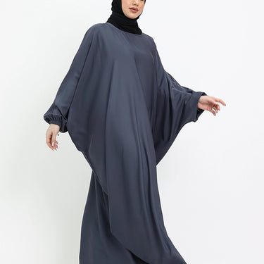 Grey Batwing Abaya