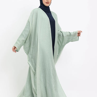 Mint - Diamante Organza Open Abaya