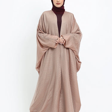 Mocha - Diamante Organza Open Abaya