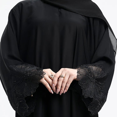 Black Heyam Lace Abaya