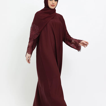 Plum Heyam Lace Abaya
