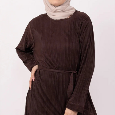 Brown Plisse Abaya