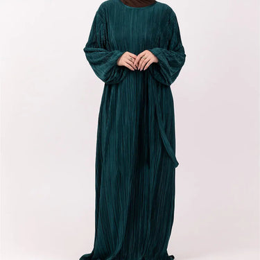 Teal Plisse Abaya