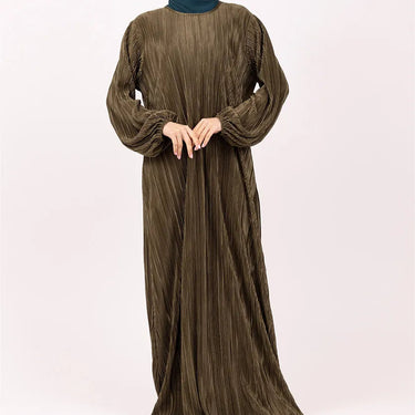 Olive Green Plisse Abaya
