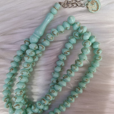 99 Beads Vav Shimmer Tasbih - Turquoise