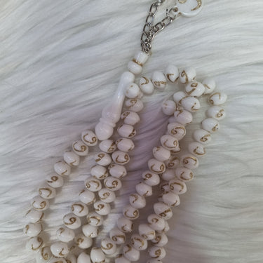 99 Beads Vav Shimmer Tasbih - Off White