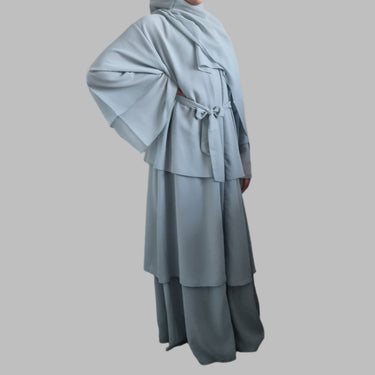 Girls Chiffon Layered Abaya - Blue