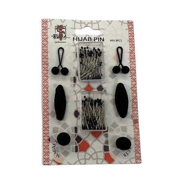 Black & Black Hijab Pin Set