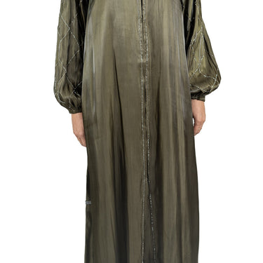 Embellished Organza Abaya - Khaki