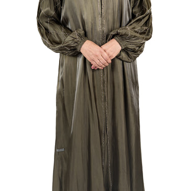 Embellished Organza Abaya - Khaki