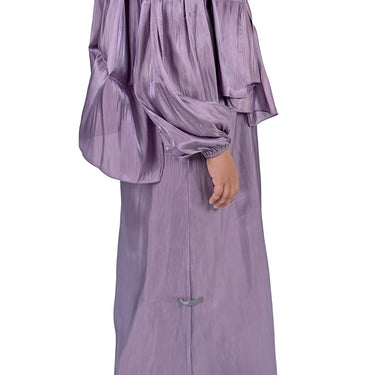 Girls Embellished Organza Abaya - Lavender