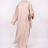 Beige Pleated Batwing Abaya