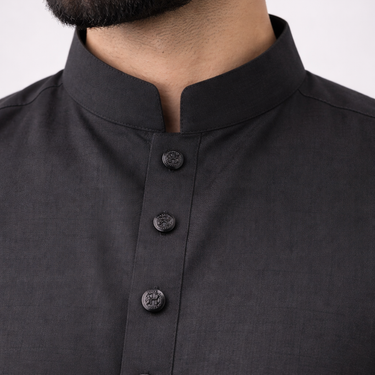 Black - Men's Exclusive Shalwar Kameez Premium Blend Regular Fit