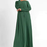 Bottle Green Batwing Jersey Abaya