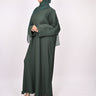Bottle Green Pleated Batwing Abaya