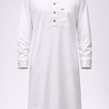 White Geometric Detail Designer Thobe