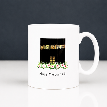 Hajj Mubarak Kaaba Floral Mug