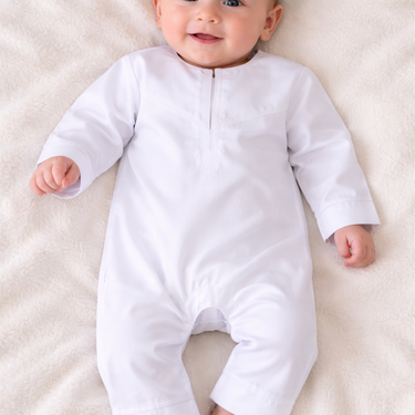 White Baby Romper Omani Cotton Touch