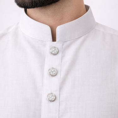 White - Men's Exclusive Shalwar Kameez Premium Blend Regular Fit