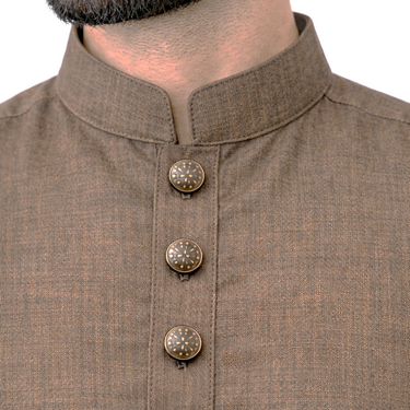 Brown - Men's Exclusive Shalwar Kameez Premium Blend Regular Fit