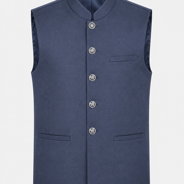 Navy Heritage Textured Waistcoat