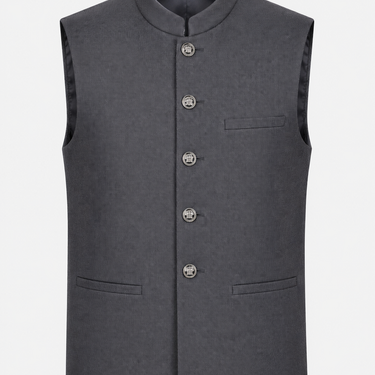 Charcoal Heritage Textured Waistcoat