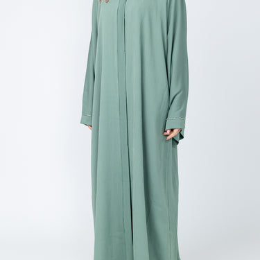 Green Luxury Jewels Hand Embellished Abaya