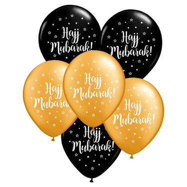 Hajj Mubarak Balloons Black and Gold