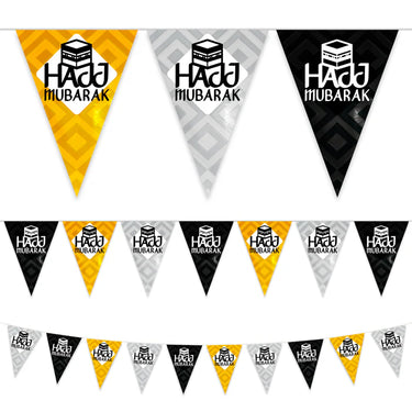 Hajj Mubarak Triangle Bunting - 10 meters