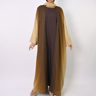 Ombre Caramel - Glitter Abaya Set